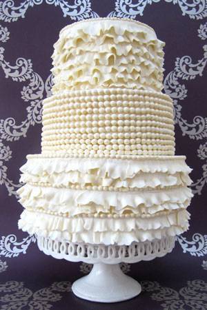 Designer Wedding Cakes Beads Lace Wedding Cake by Rosalind Miller