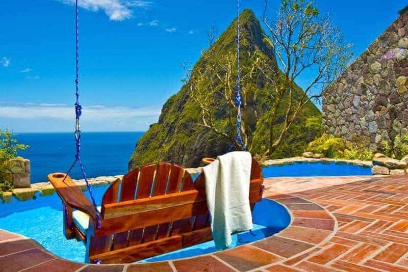Saint Lucia, Caribbean Pool With View