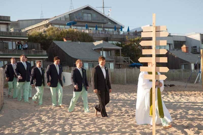 Bridal Party On Beach