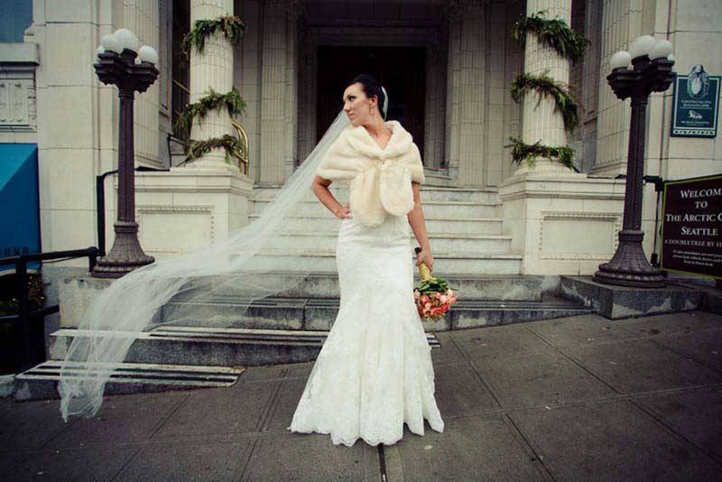 Bride With Fur Shawl