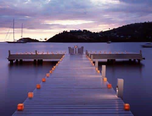 Candlelit dinner on the jetty