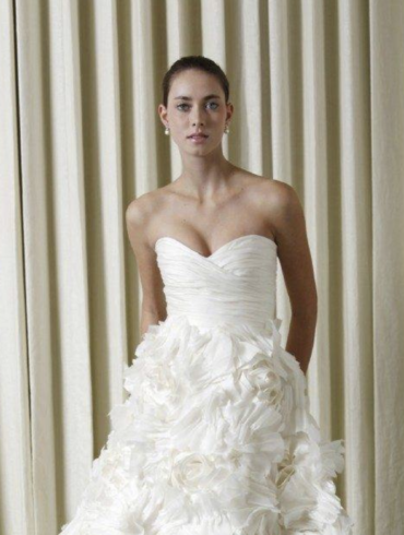 Finding the perfect wedding dress.