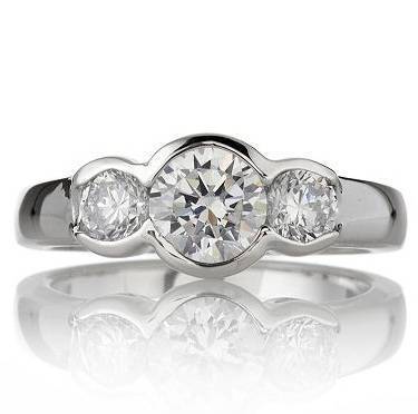 Diamonique 1.4ct tw 3 Stone Ring Sterling Silver Diamonique 1.4ct tw 3 Stone Ring Sterling Silver