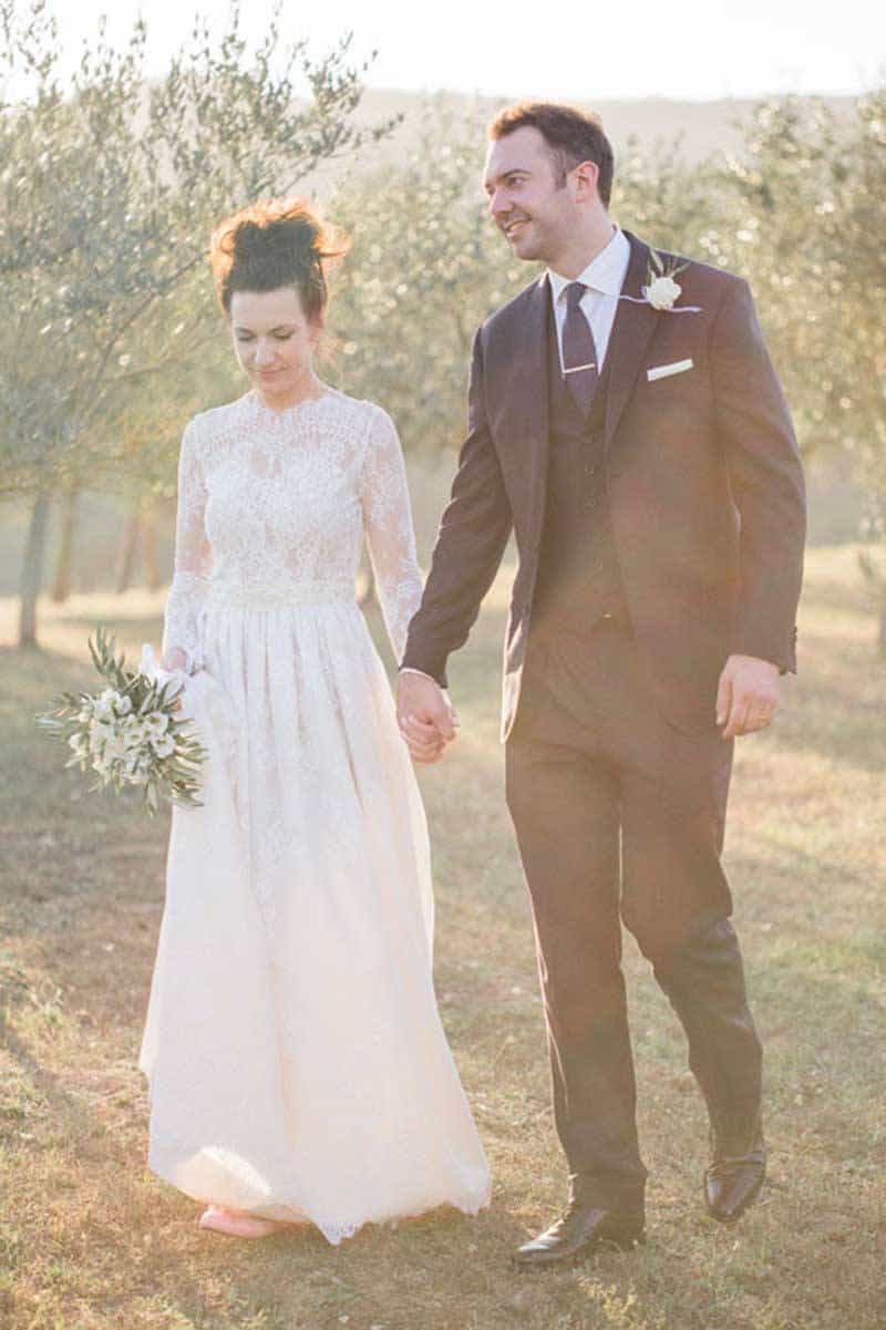 Eliza & Rob’s Umbrian Wedding Bride and Groom