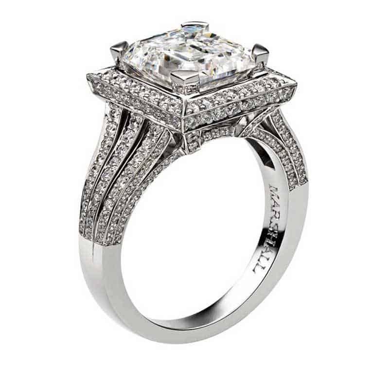 Dazzling Engagement Rings By David Marshall London Emerald Cut Diamond Ring