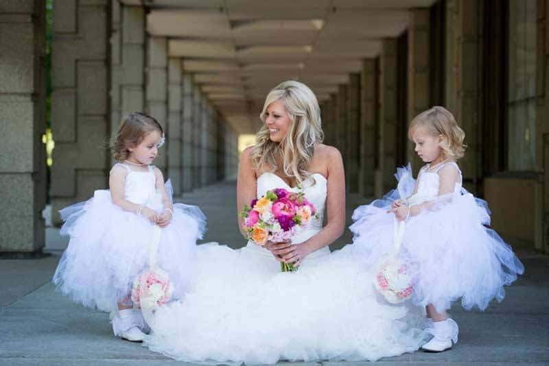 Bride and Flowers Girl