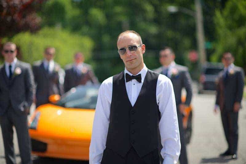 A Garden Wedding In New York Groom With Groomsmen