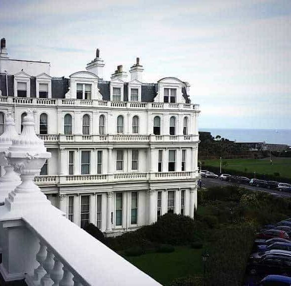 Victorian hotel near the coast and car park