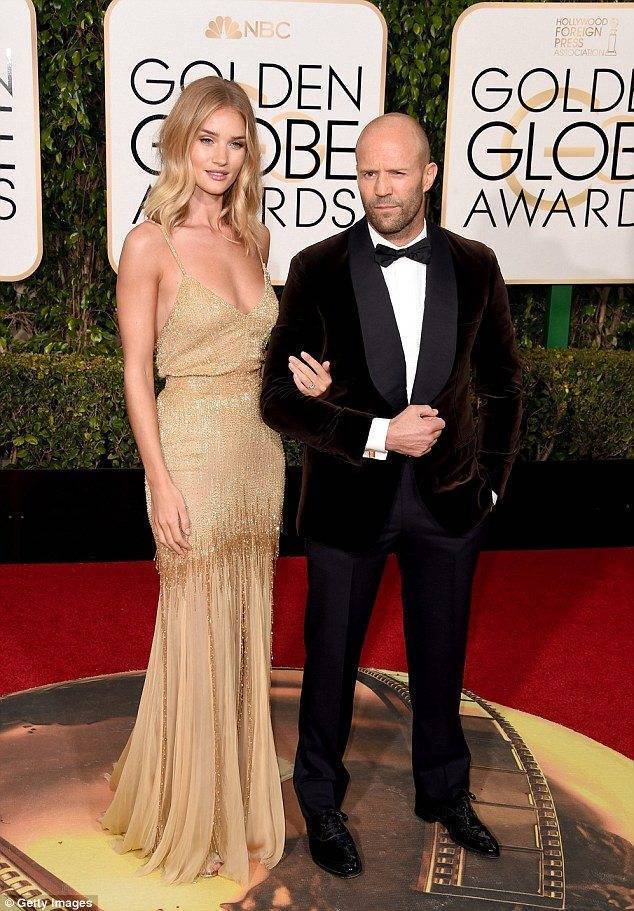 The Best Dressed At The Golden Globes 2016 Rosie Huntington Whitely Jason Statham engaged