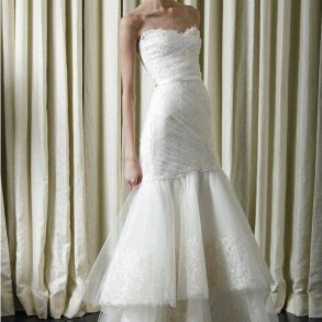 Finding the perfect wedding dress.
