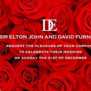 A Christmas Winter Wedding For Sir Elton John And David Furnish