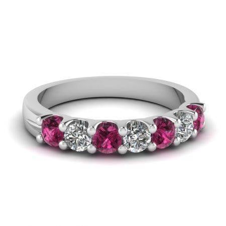 With this ring… white-gold-round-dark-pink-sapphire-wedding-band-with-white-diamond-in-shared-prong-set-fdwb5200bgsadrpi-nl-wg