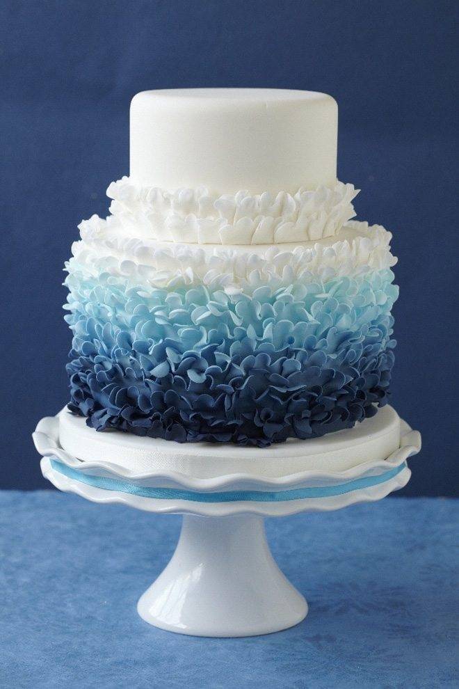 jeremy at harwell photography wow factor cakes Ombre ruffles are simply divine. Photo: Jeremy at Hartwell Photography. Cake: Wow Factor Cakes