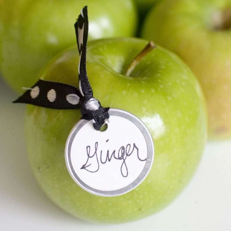 Greenery in all its Glory Why not use simple, but effective apples as place settings. Perfect for an outdoor wedding and a handy guest favour to snack on!