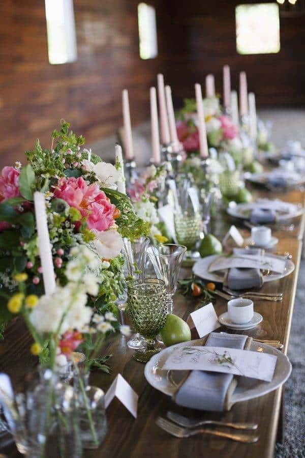 Pink florals and rustic vibes