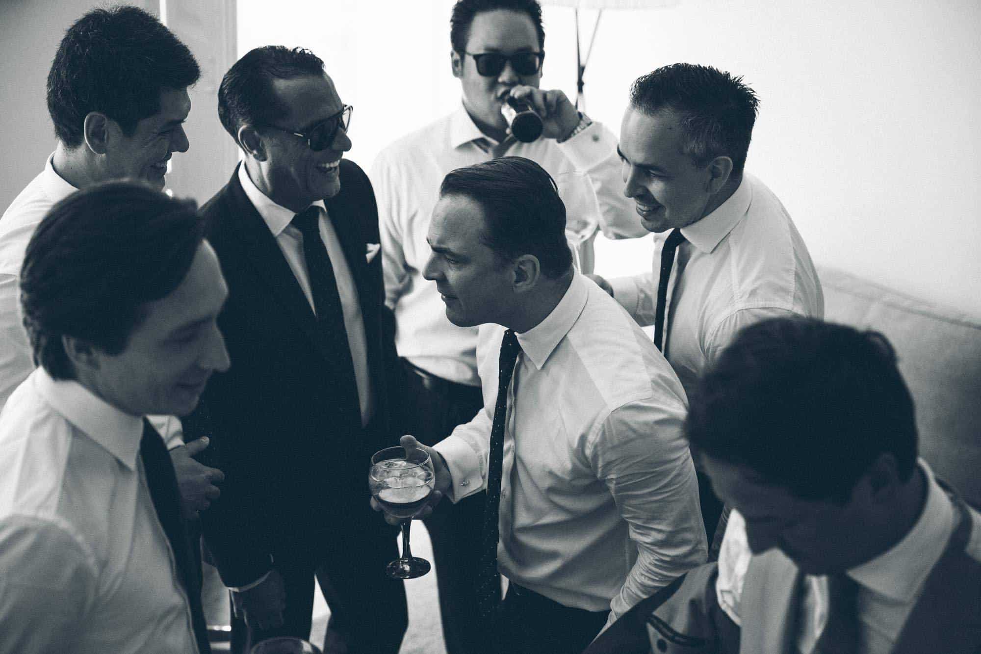 Married in Mallorca - Groom with the boys having a drink