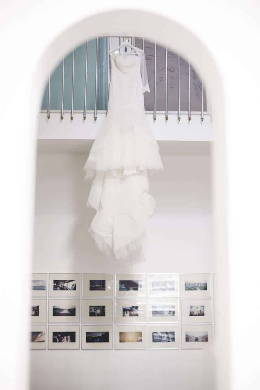 Outdoors Indoors wedding - the wedding dress