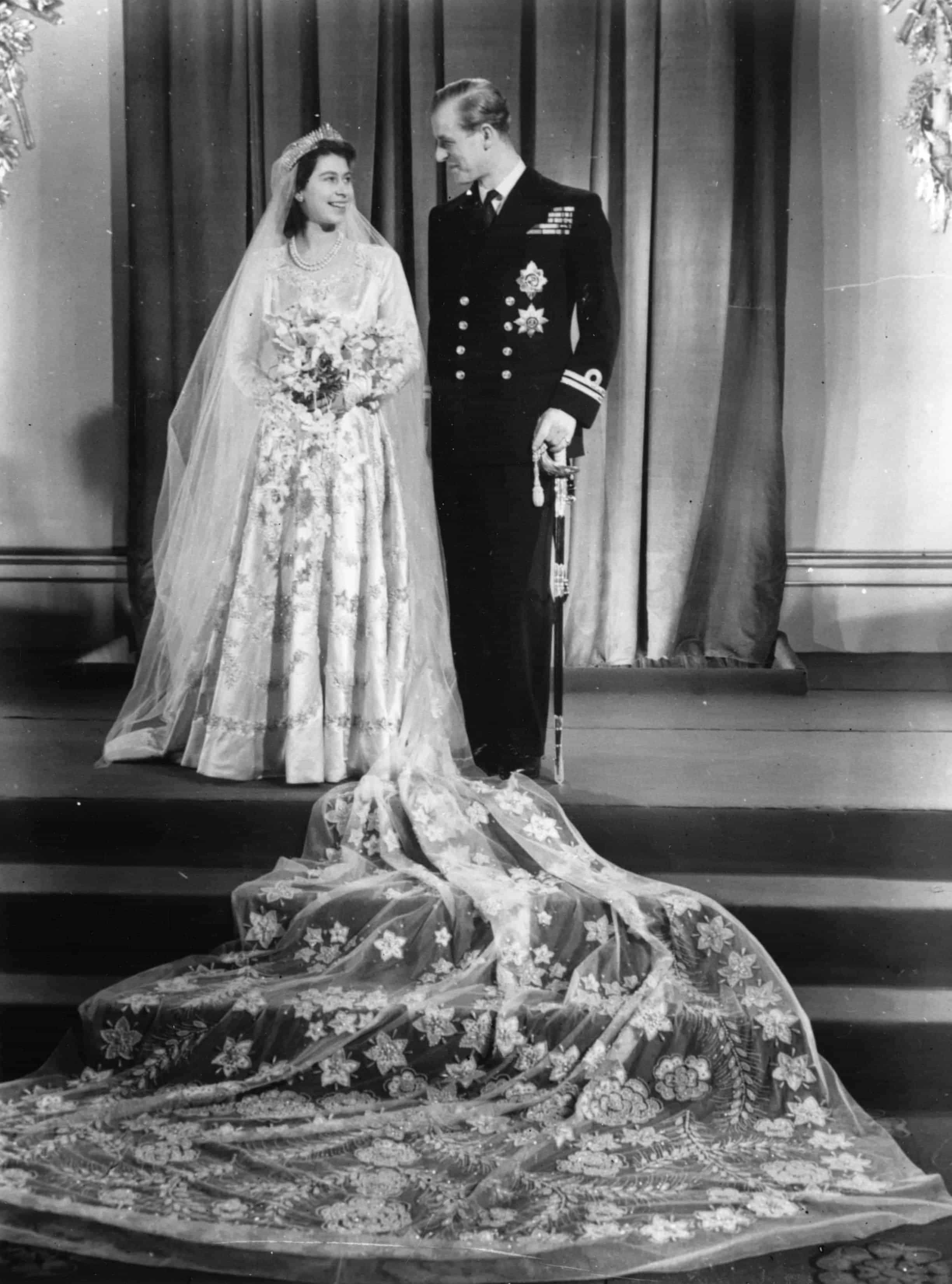 Royal Wedding Dresses Through the Years - the Queen's dress Royal Wedding Dresses Through the Years