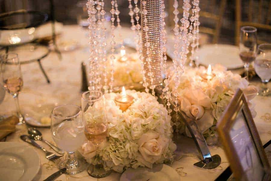 White Orchids and Crystal Chandeliers  