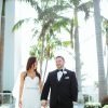 Real wedding: White florals and a furry friend