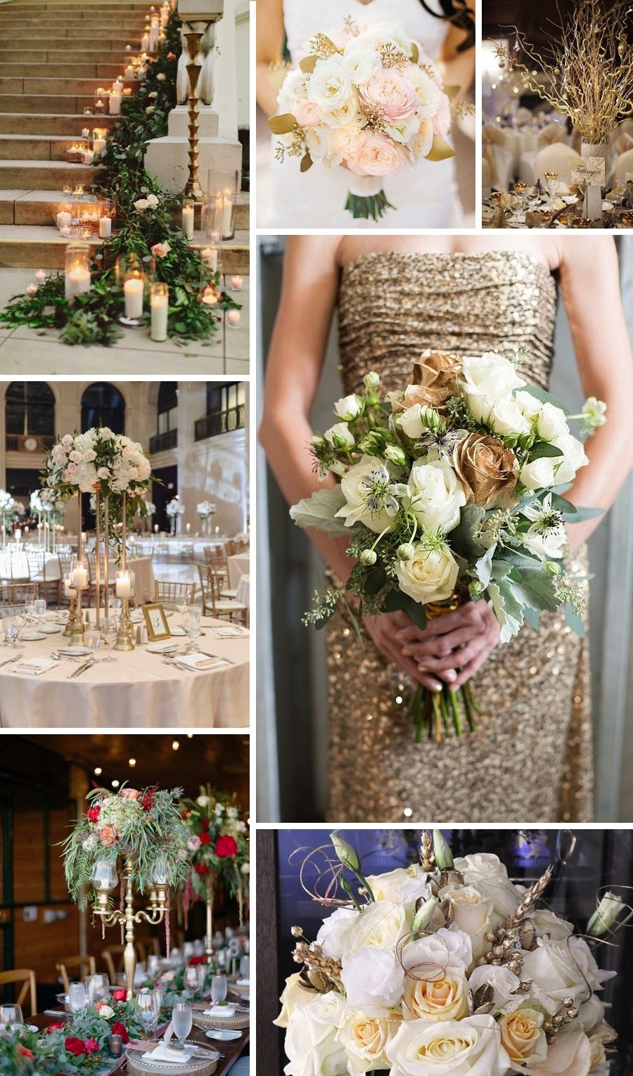 gold wedding flowers 1 Amazing Winter Wedding Flowers