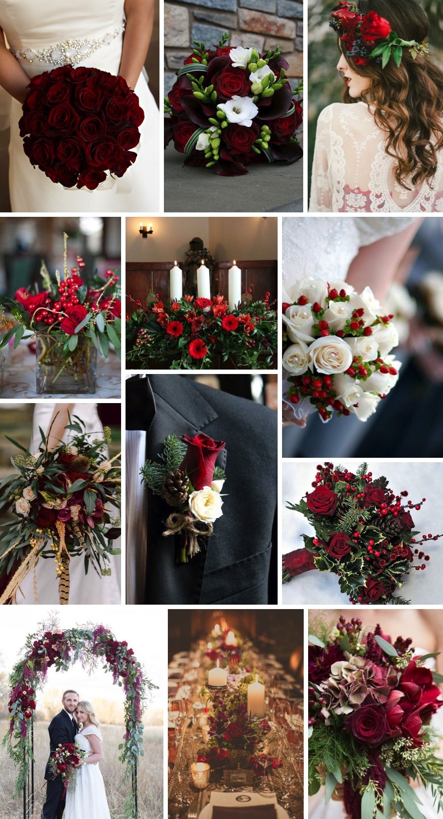 red winter flowers 1 Amazing Winter Wedding Flowers