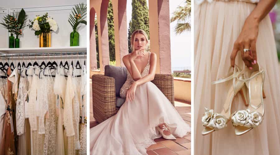 image 1 centre ronald joyce right rachel simpson London Bridal Fashion Week 2019