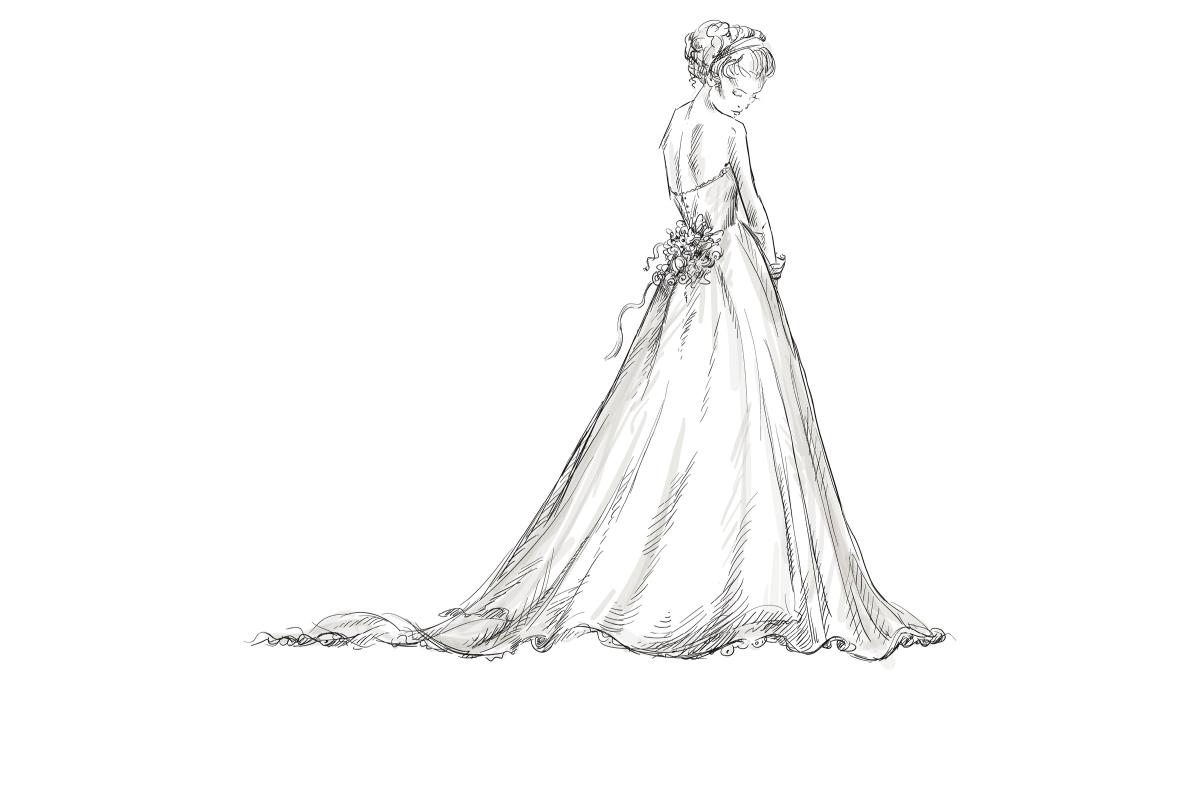 a line shape wedding dress