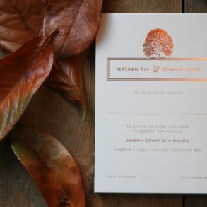 Autumnal wedding stationery