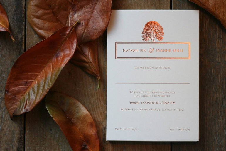 Autumnal wedding stationery
