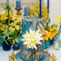 classic blue van gogh wedding cake 2 tier elizabethscakeemporium 1