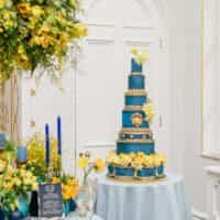 classic blue van gogh wedding cake elizabethscakeemporium 1