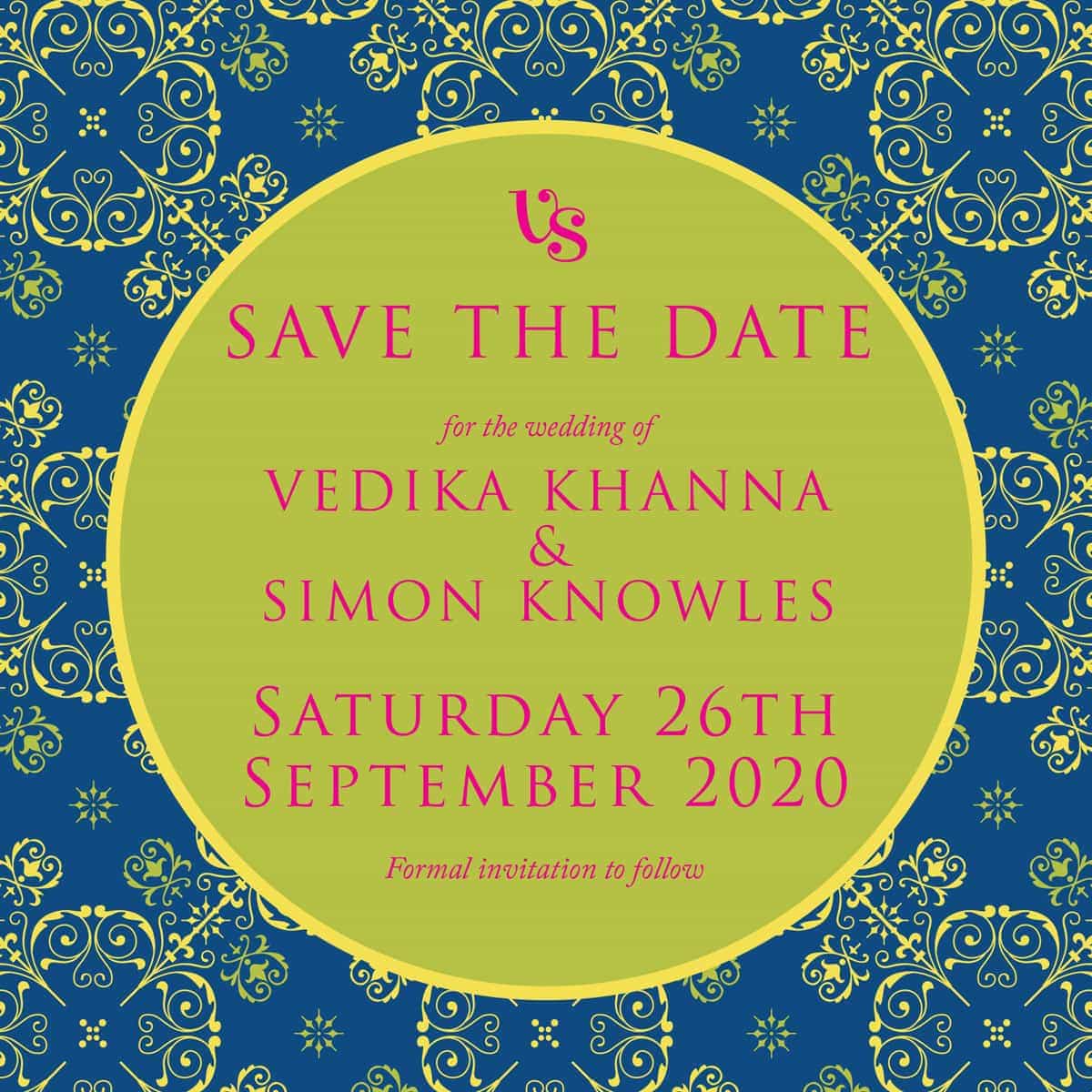 mandala love classic blue save the date from £4 ananyacards.com