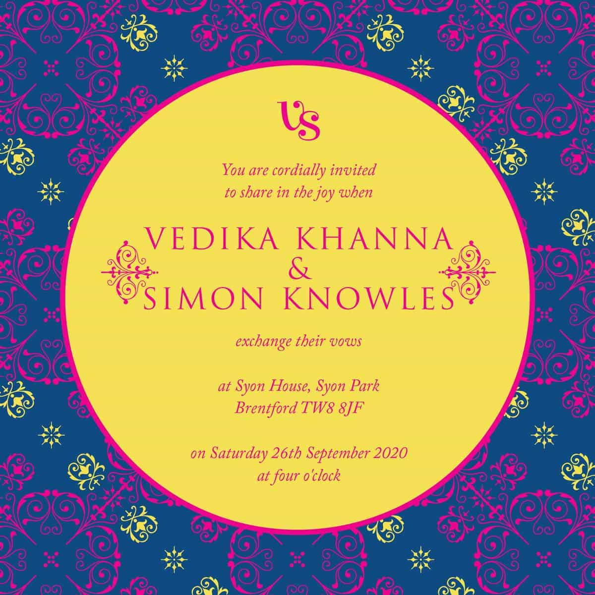 mandala love classic blue wedding invitation from £5 ananyacards.com