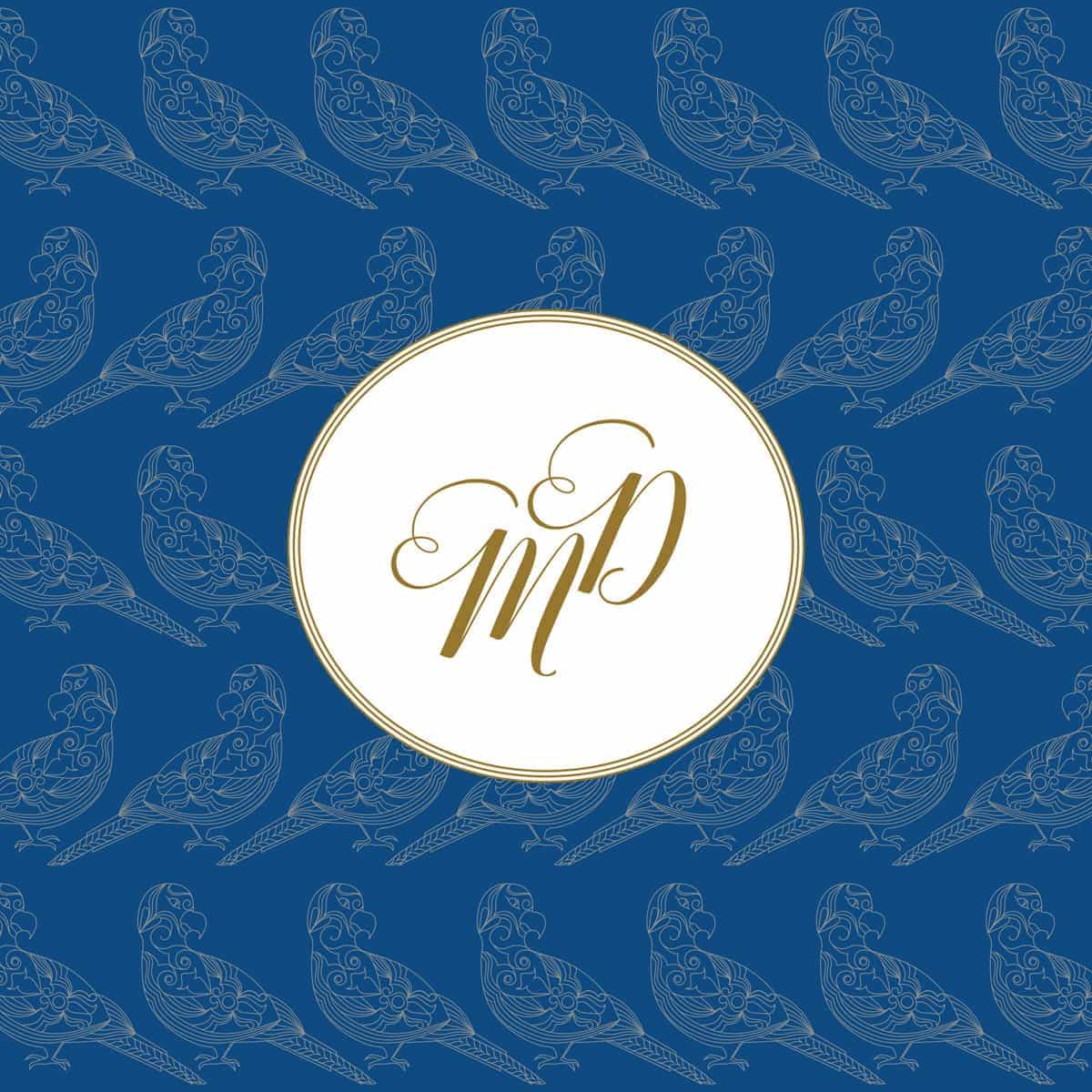 trio of life classic blue wedding invitation parrot from £5 ananyacards.com