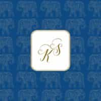 trio of life classic blue wedding invitation6 elephant from £5 ananyacards.com