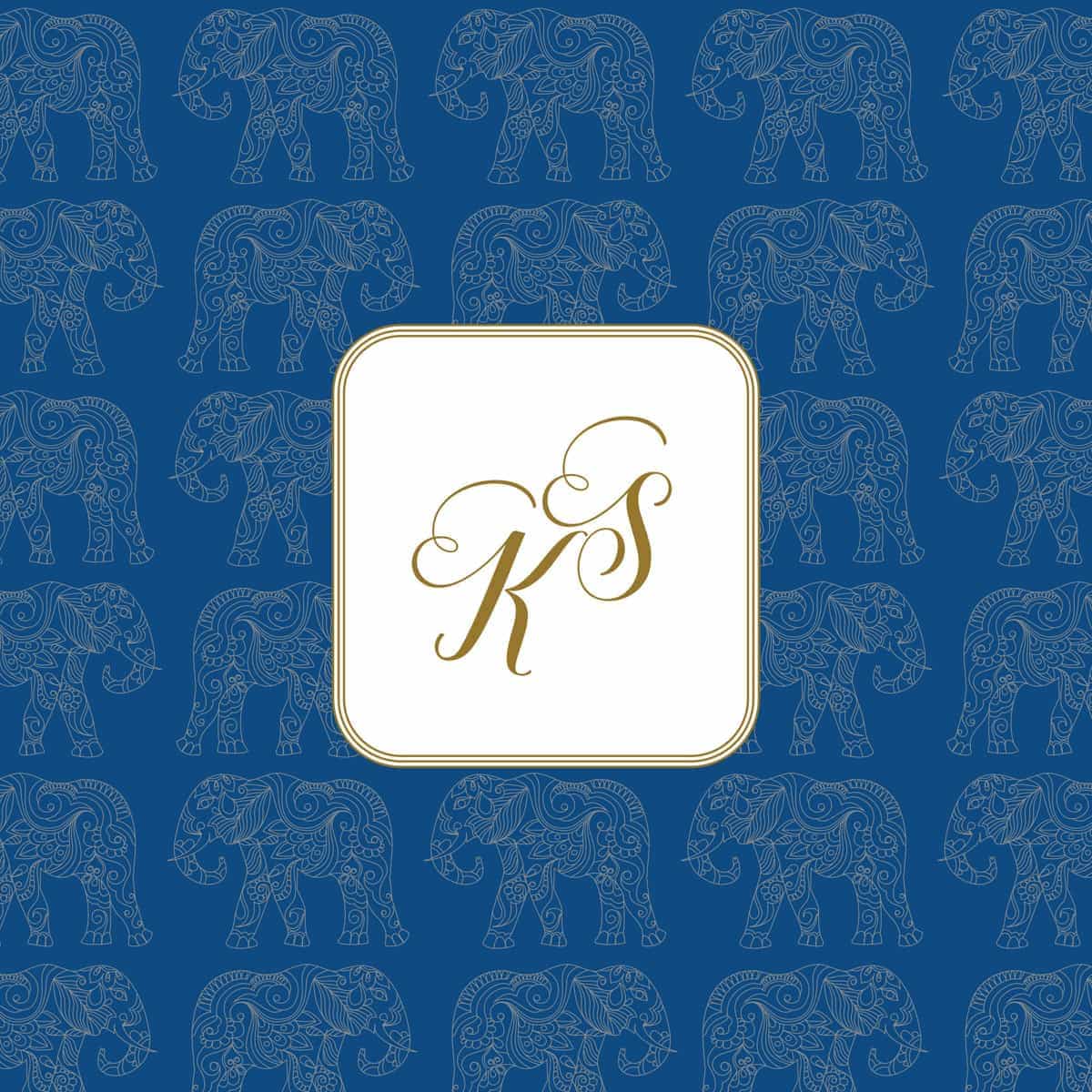 trio of life classic blue wedding invitation6 elephant from £5 ananyacards.com