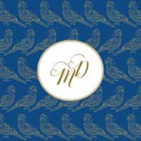 trio of life classic blue wedding invitation7 parrot from £5 ananyacards.com