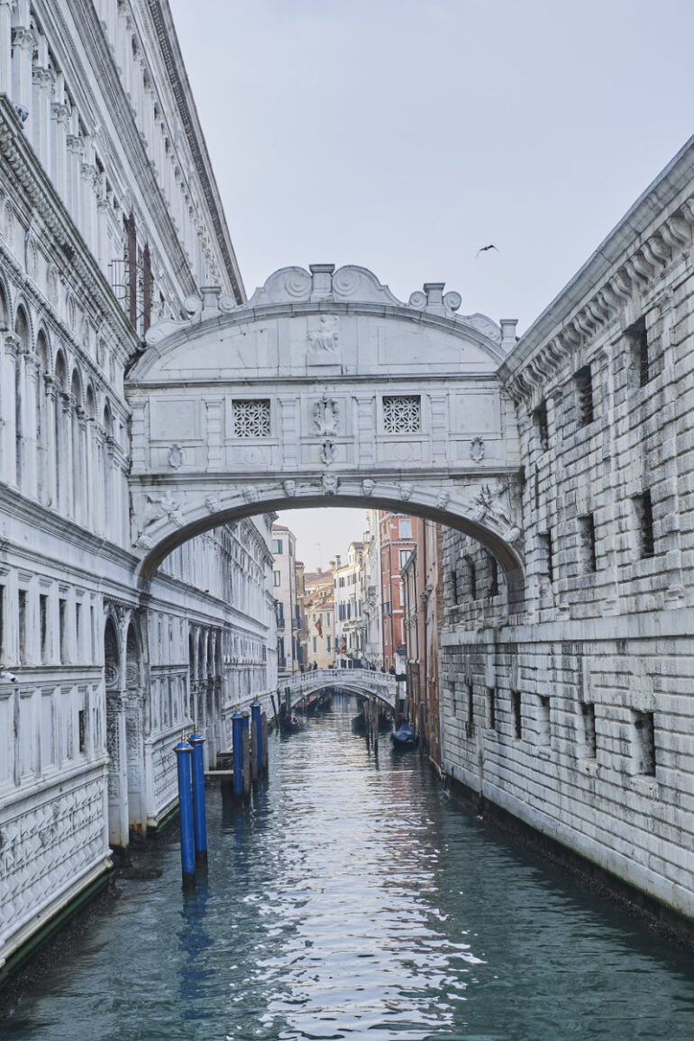 Historic bridge over Venetian canal.