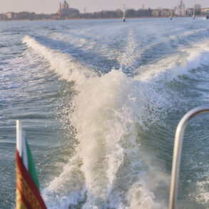 Boat wake in Italian waters