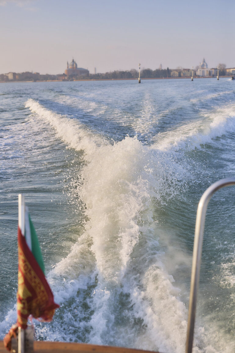 Boat wake in Italian waters