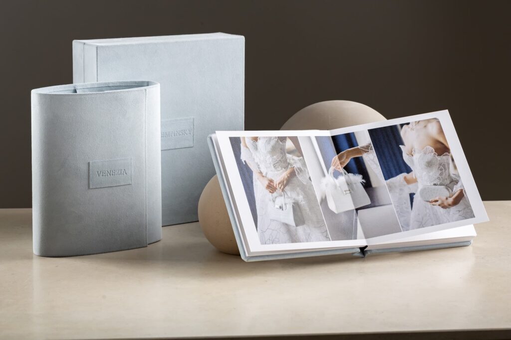 A Vision Of Venice From An International Team Of Creatives Luxury photo albums on table