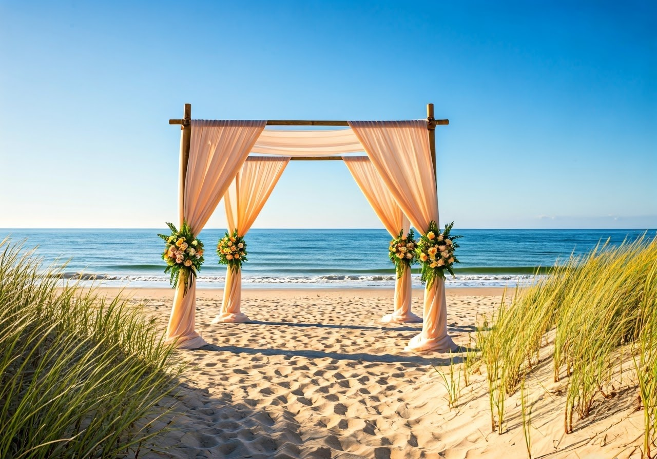Essential Guide: Getting Married in Denmark from UK Beach wedding setup in Denmark
