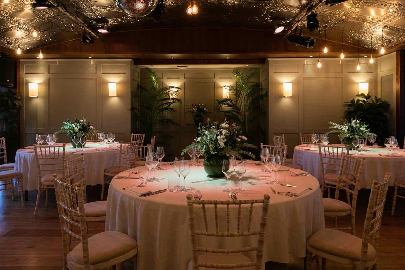 Green Room at Century Club wedding venue, Soho, London