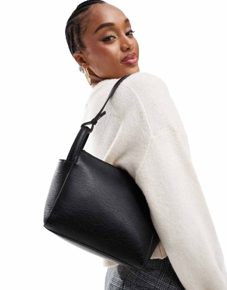 ASOS DESIGN slouch top handle grab & shoulder bag-Black