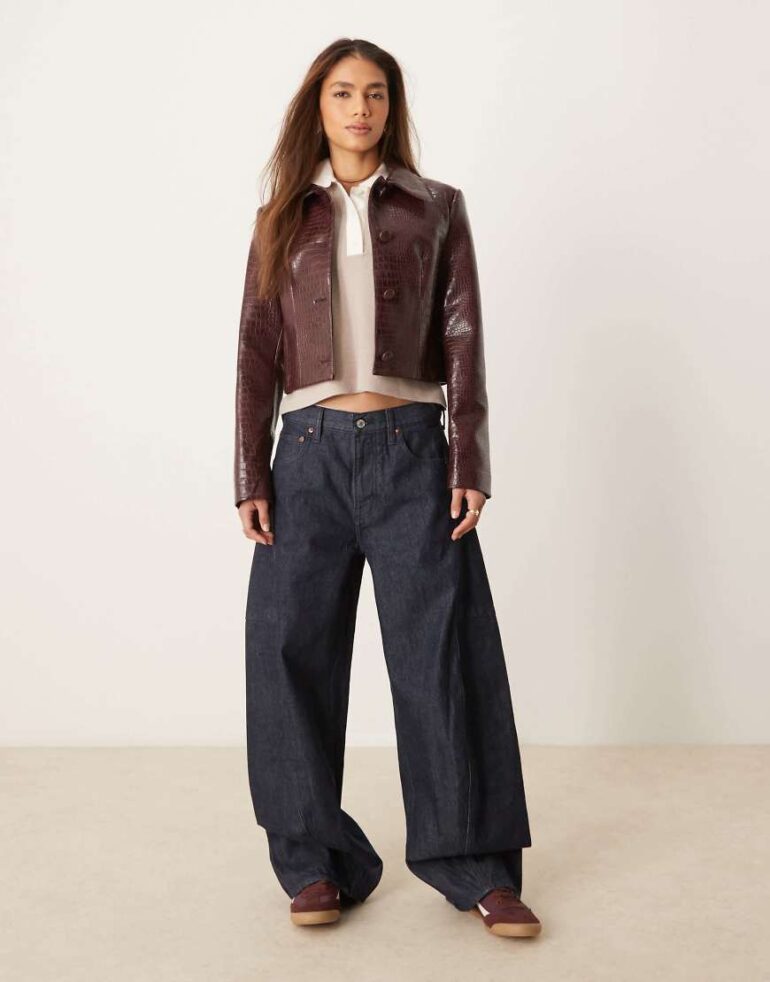 Abercrombie & Fitch bubble baggy jean in indigo-Blue