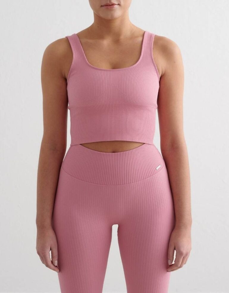 Aim'n Desert rose ribbed seamless shaping bralette in dusty pink