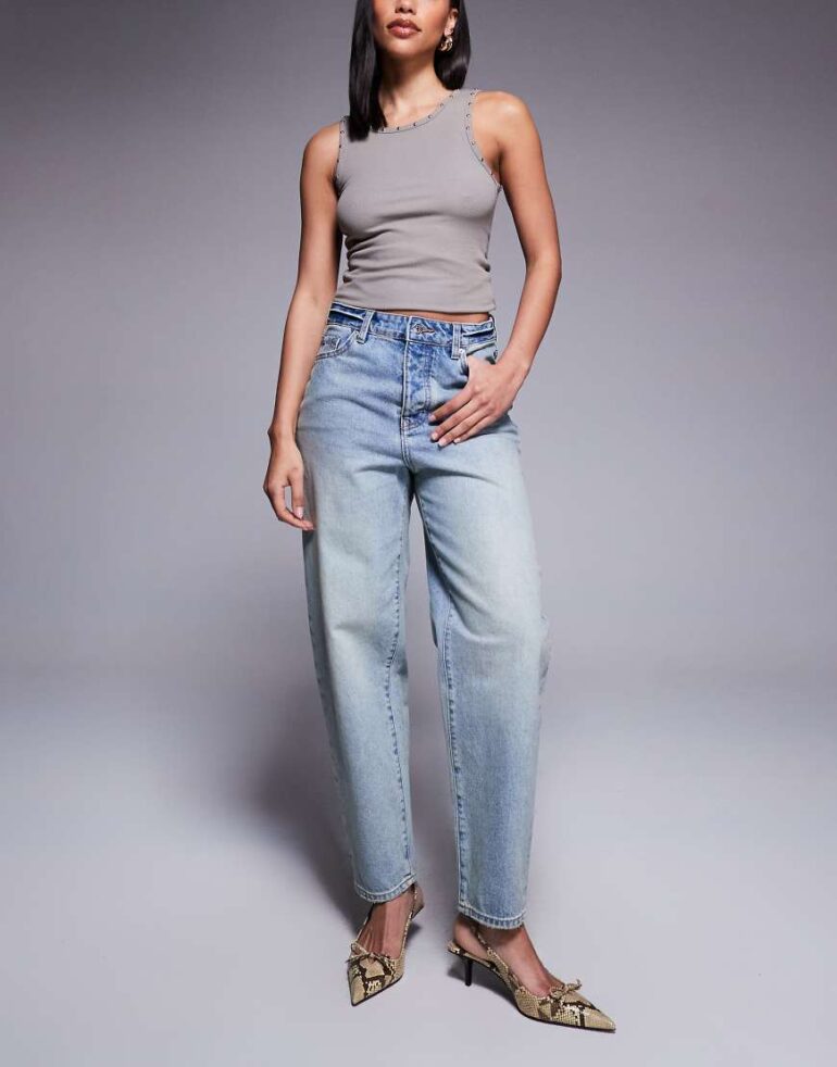 Armani Exchange carrot tapered jeans in light blue