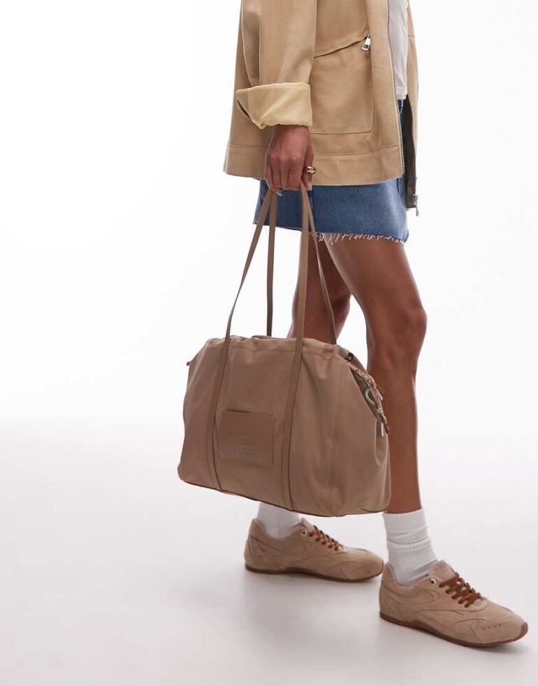 BIMBA Y LOLA large shoulder bucket bag in bark-Brown