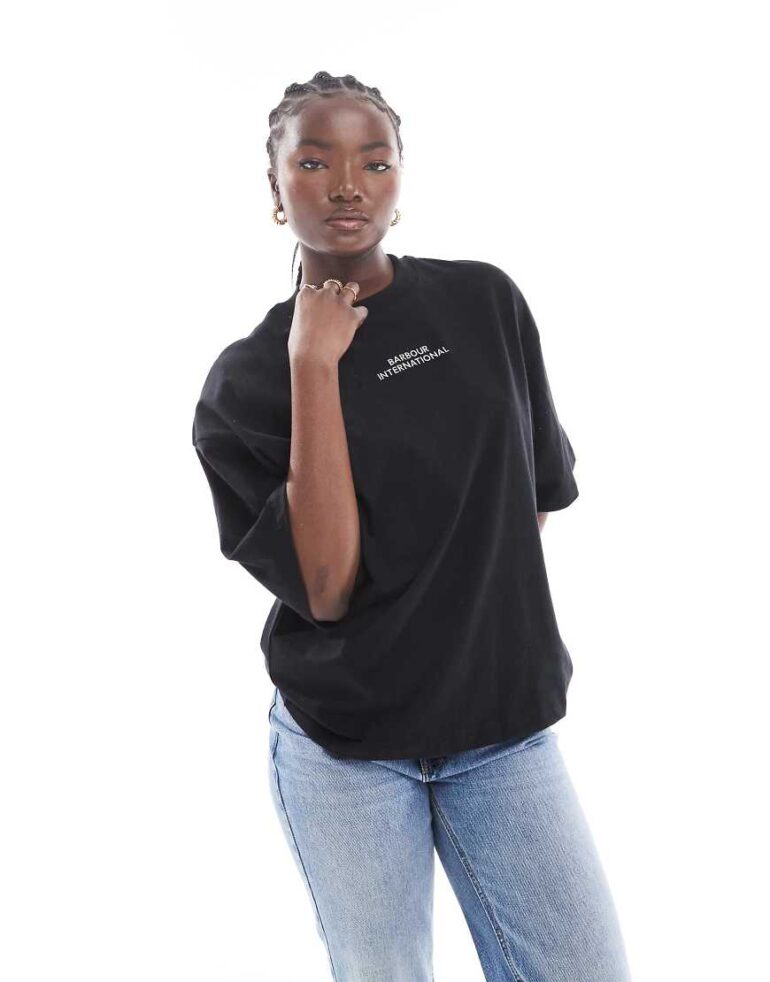 Barbour International Franchesca logo t-shirt in black